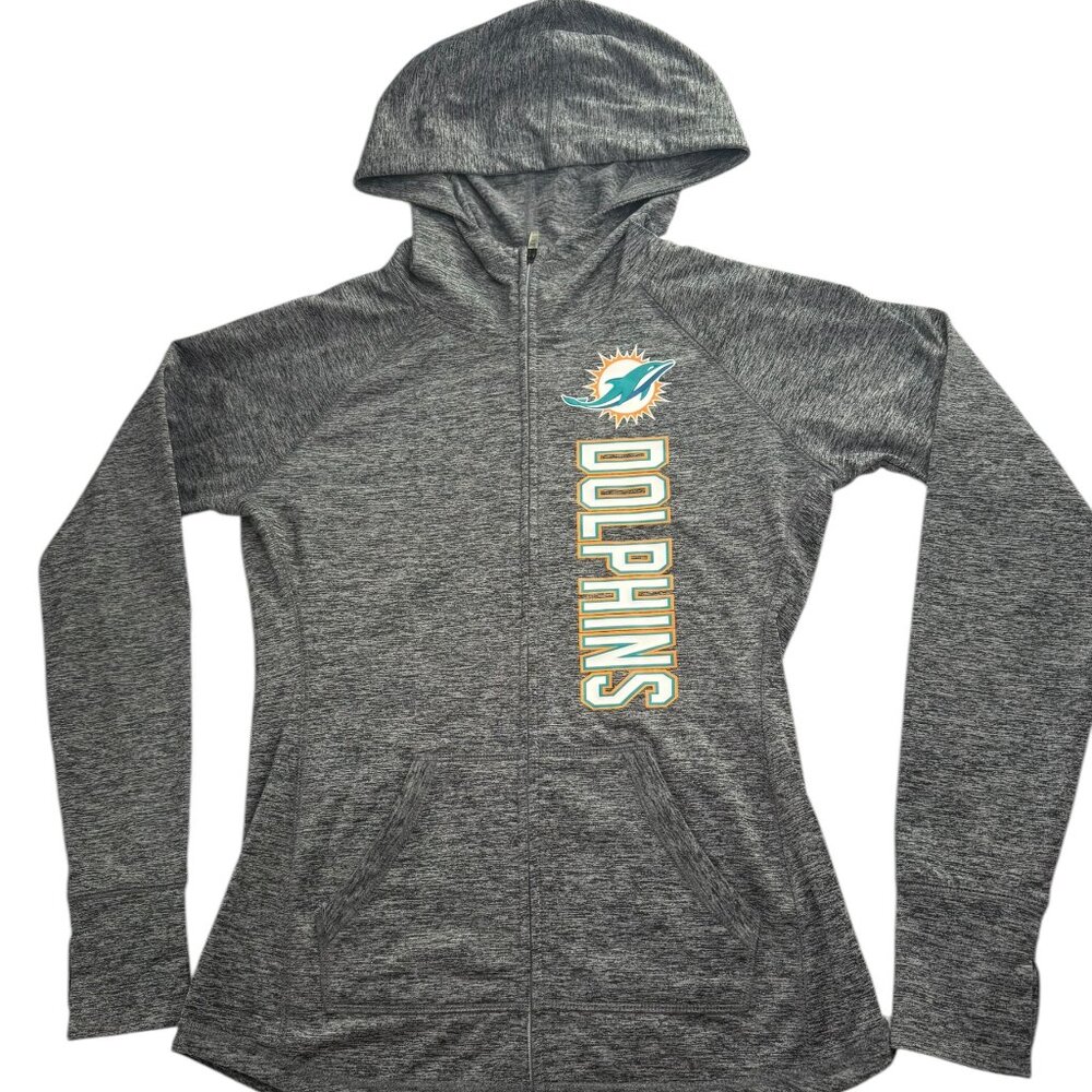 Nike Miami Dolphins Football Full Zip Hoodie Jacket Gray. Size Women's Small